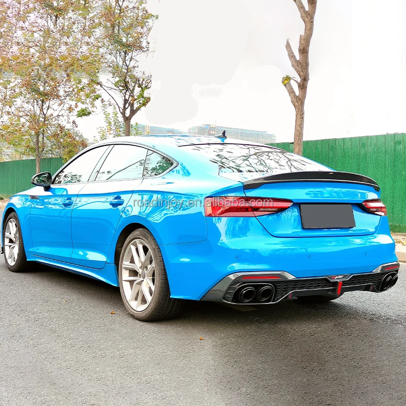 For AUDI A5 lip spoiler 2017-2022 AUDI A5 spoiler style C8 real carbon fiber Material Car Rear Wing Color Rear Spoiler