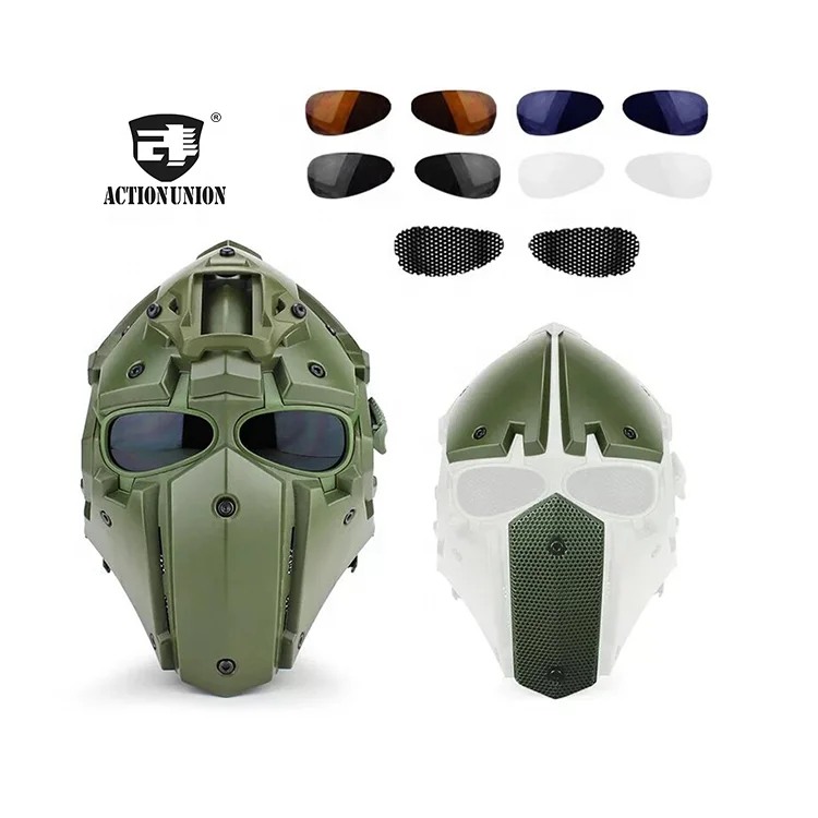 High Quality Halloween Mask Full Face Tactical Safe Protective Helmet with ARC Side Rails Shroud NVG Mount Fan