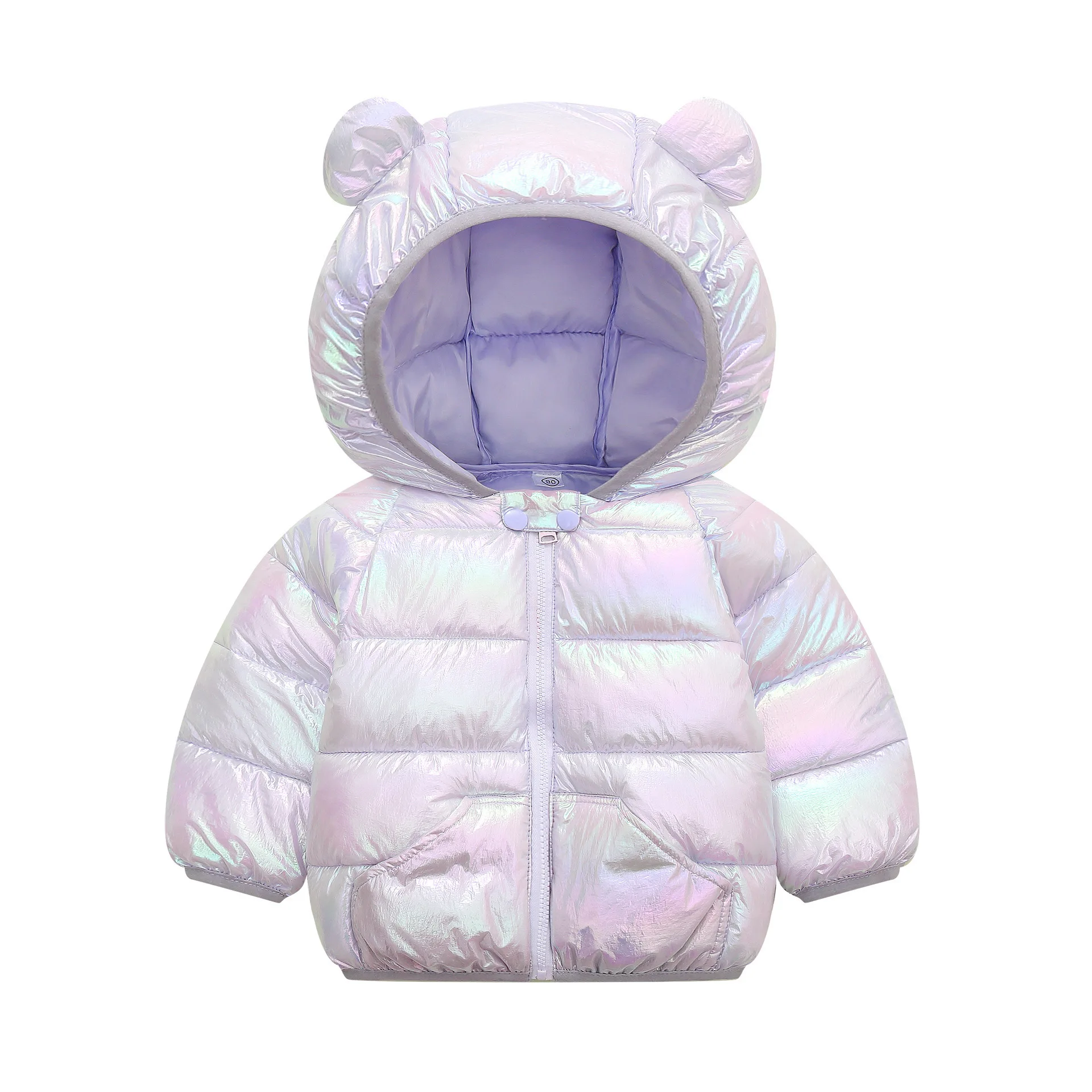 201228 Baby Boys Girls Light Puffer Padded Jacket Bear Hooded Infant Outerwear Winter Down Coats For Kids