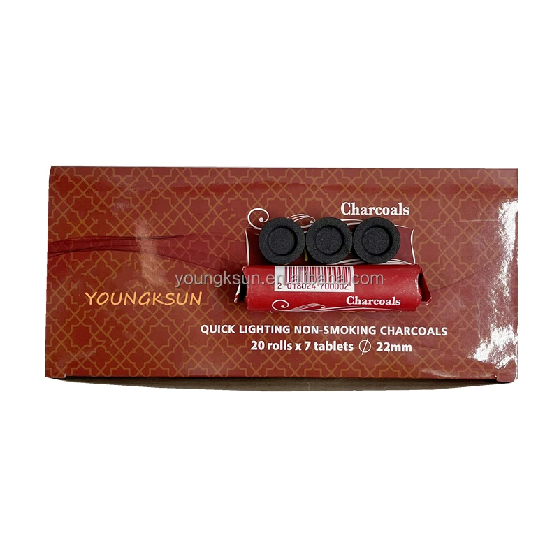 YKS 22mm Greece bakhoor charcoal incense coal shisha bamboo charcoal