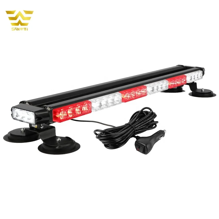 
29.5 inch Red White 54 LED Roof top Safety Police Lights for Car Tow Truck Emergency Hazard Warning Strobe Flashing Light bar 