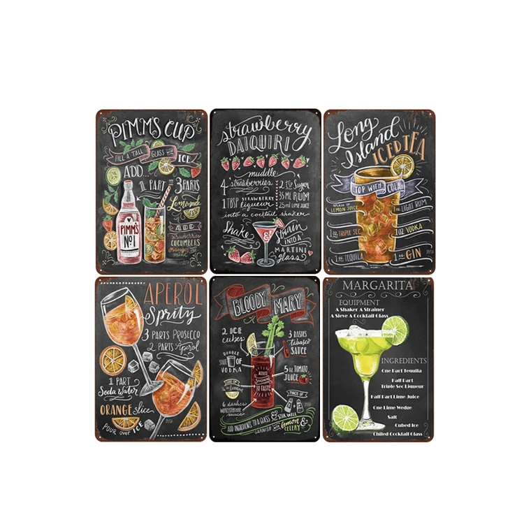 Custom Vintage Pub Home Decorative Wall Plaques Metal Tin Signs