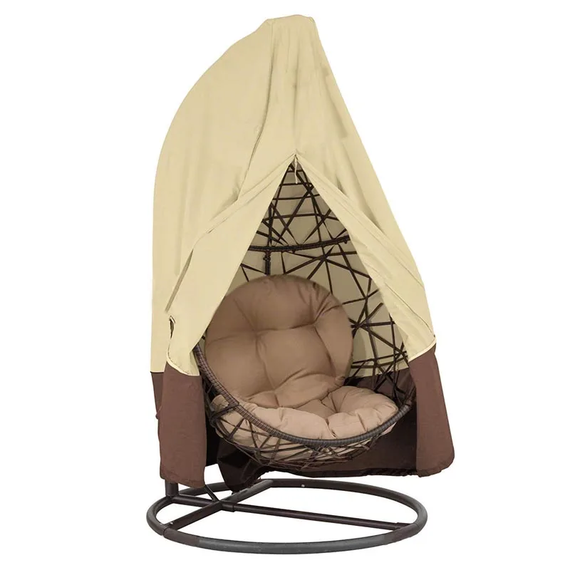 210D Oxford Fabric Heavy Duty Waterproof Wicker Egg Swing Chair Cover with Zipper Design and Elastic Hem