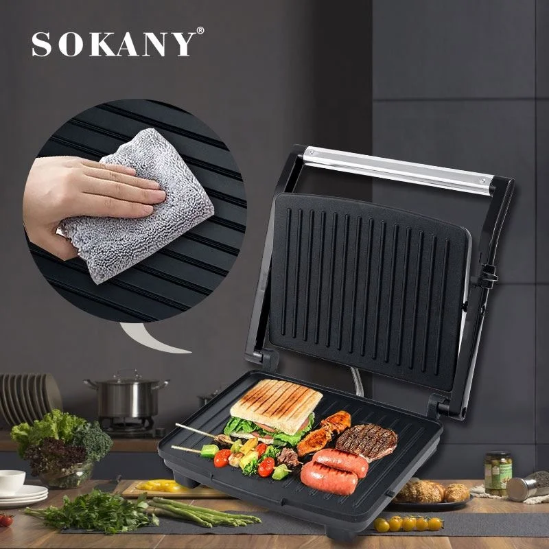 Sokany 2024 Professional Home Kitchen Breakfast Small Panini Sandwich Press Grill Maker Machine