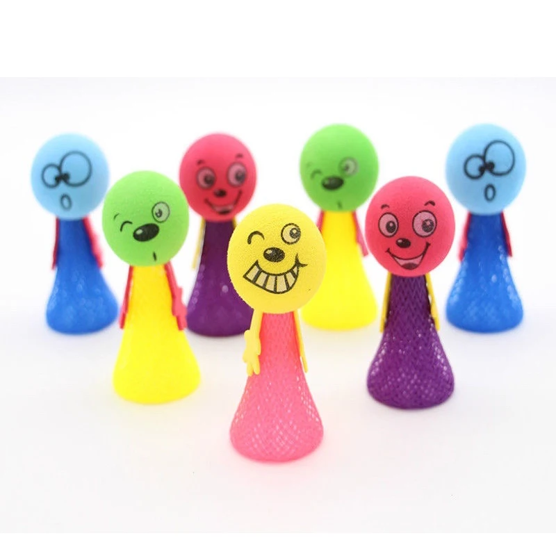 QS Creative Promotional Gift Toys Mini  Bouncing Elf Dacing Stress Release Emoticons EVA Soft Squeeze Doll Jumping Toys For kids
