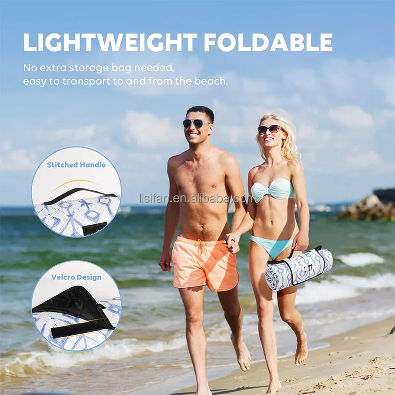 Beach Blanket Waterproof Thick Oversized Mat Machine Washable Foldable Picnic Blankets For Outdoor Camping Park
