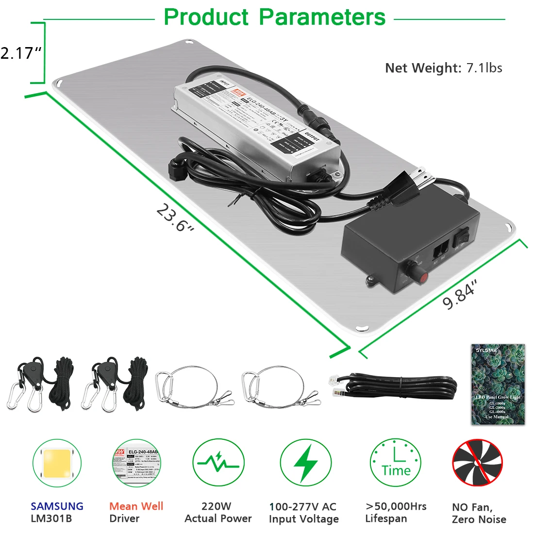 Stock In USA Sylstar 2022 Samsung Lm301h 240W 3700K Tent System 660nm Heatsink LED Quantum Board Grow Lights