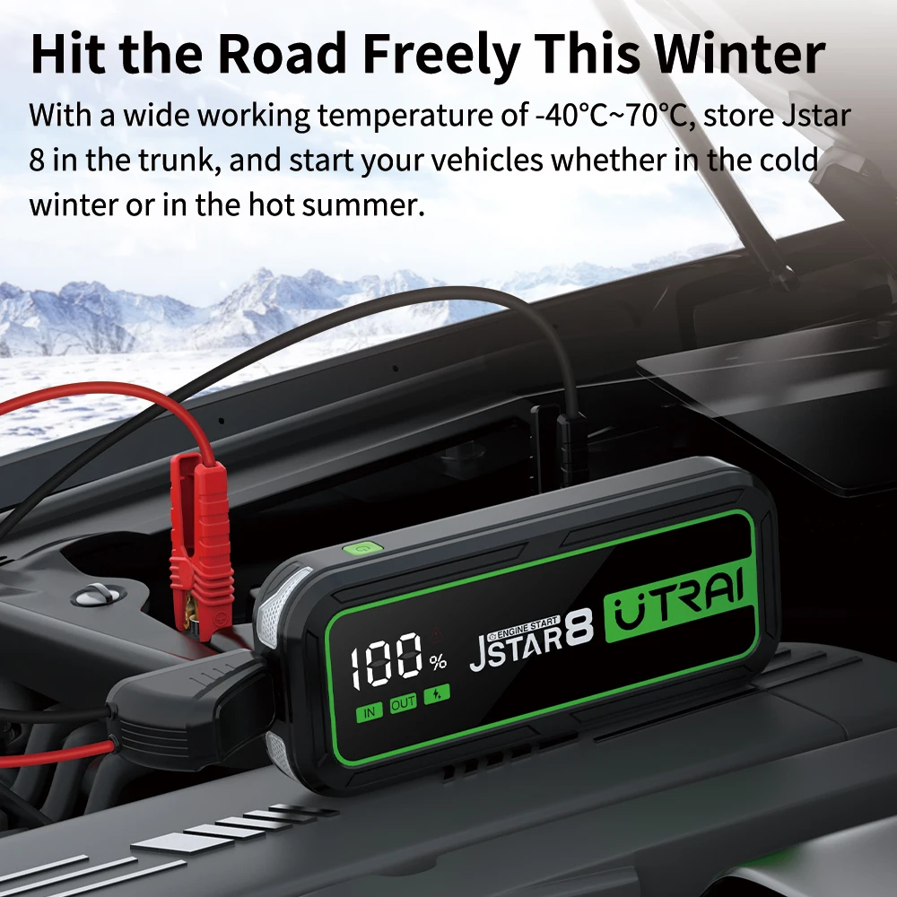 Utrai Car Booster Portable Jump Starter Power Bank 3000A Peak Current LED Light Jumpstart Starting Device Wholesale Factory