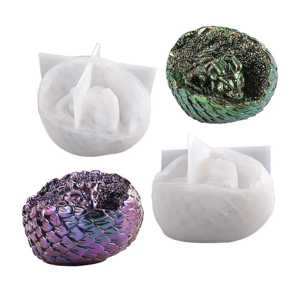 HY 3D Easter Dragon Egg Mold Silicone Dinosaur Mold for Resin Candle Home Decoration Molds
