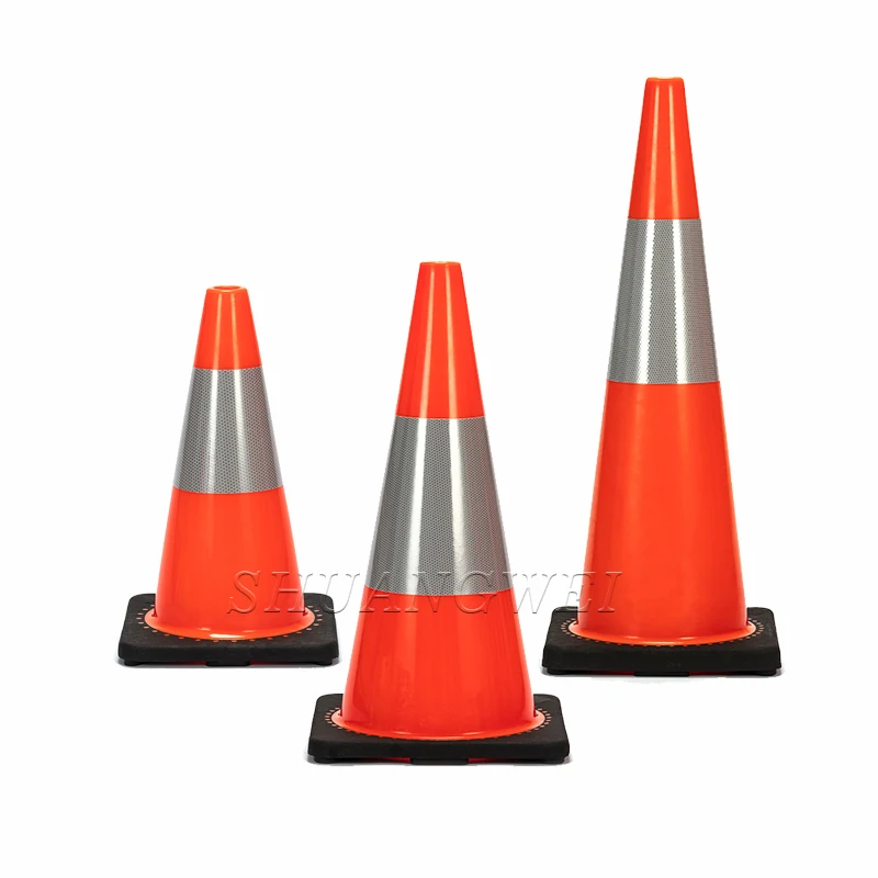High Quality Reflective Sticker Type Reflective Traffic Safety Cone/Road Safety Equipment Traffic Cone With Reflective Films