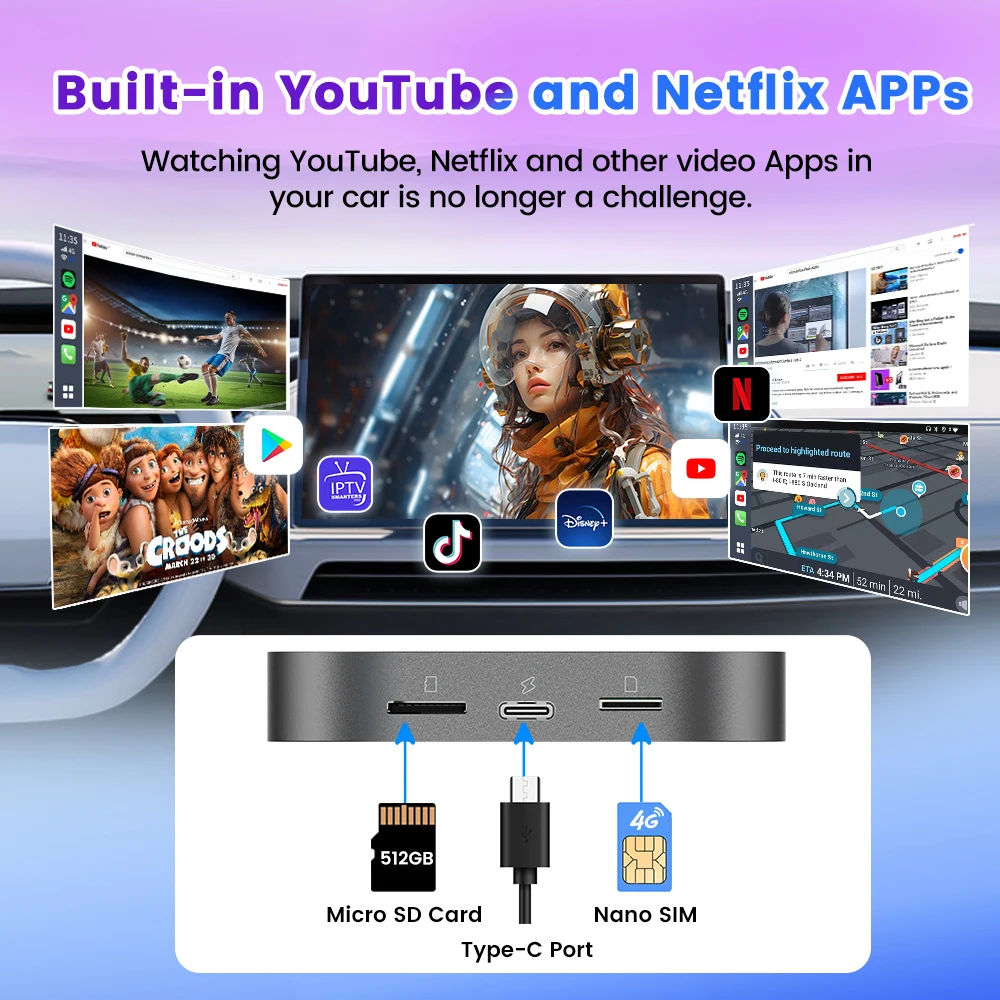 New Arrival Carlinkit 4G+64GB Android 13 System carplay module mini radio car android auto wireless carplay for Youtobe Netflix