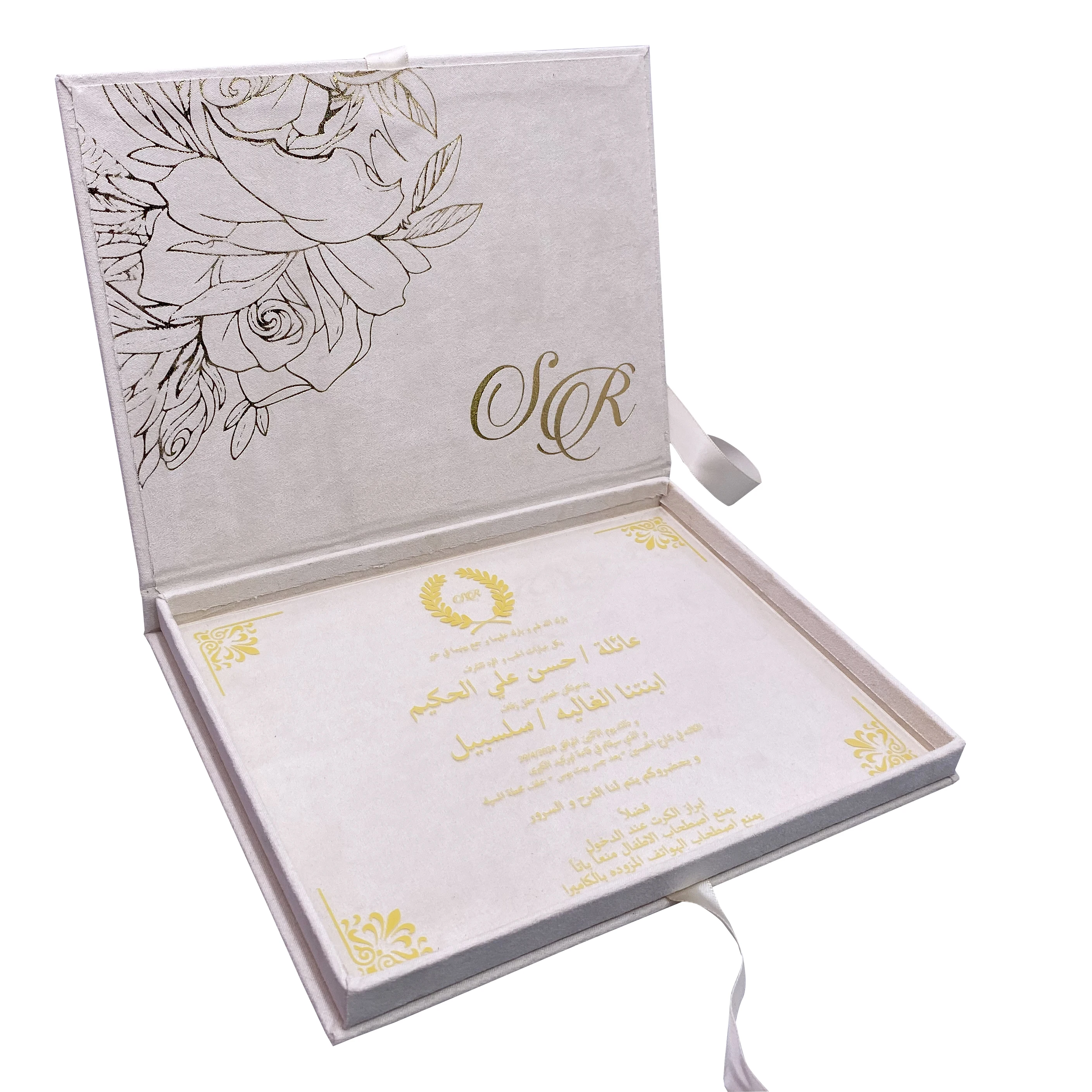velvet box acrylic Premium Wedding Favour Invitations Wed Invit Boxes Card Printing Bridal Bridesmaid  Wedding Welcome Boxes