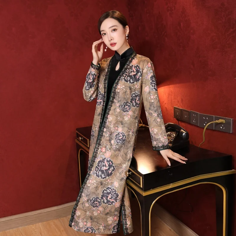 Китайская оптовая продажа, современное Модное Длинное Платье чонсам, Элегантное зимнее Замшевое платье из ткани Ципао для женской гостевой вечеринки