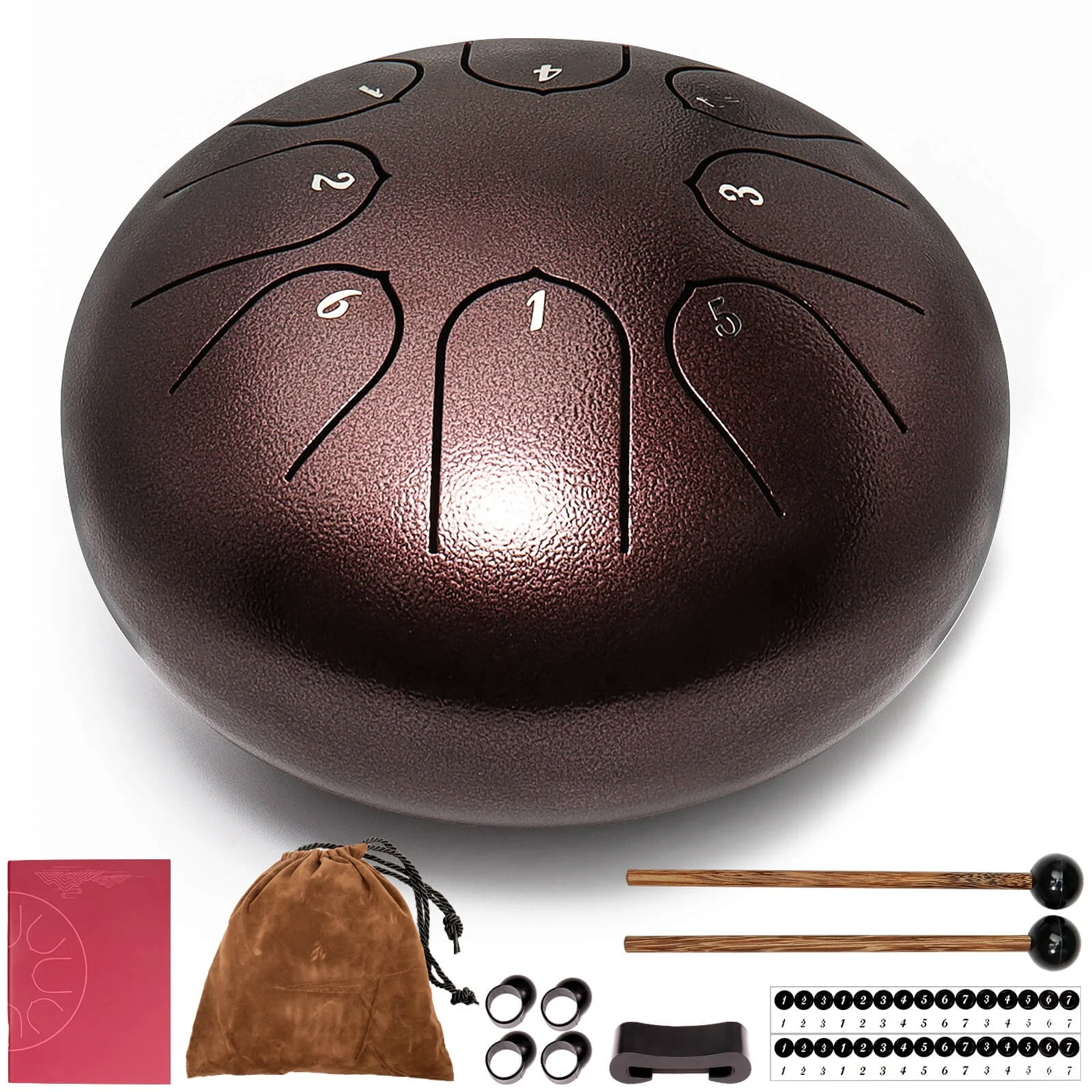 High Quality Steel Tongue Drum 8 Notes 6 Inches Instrument Handpan Drum C Key Percussion Steel Drums Kit, Handpan with Mallets