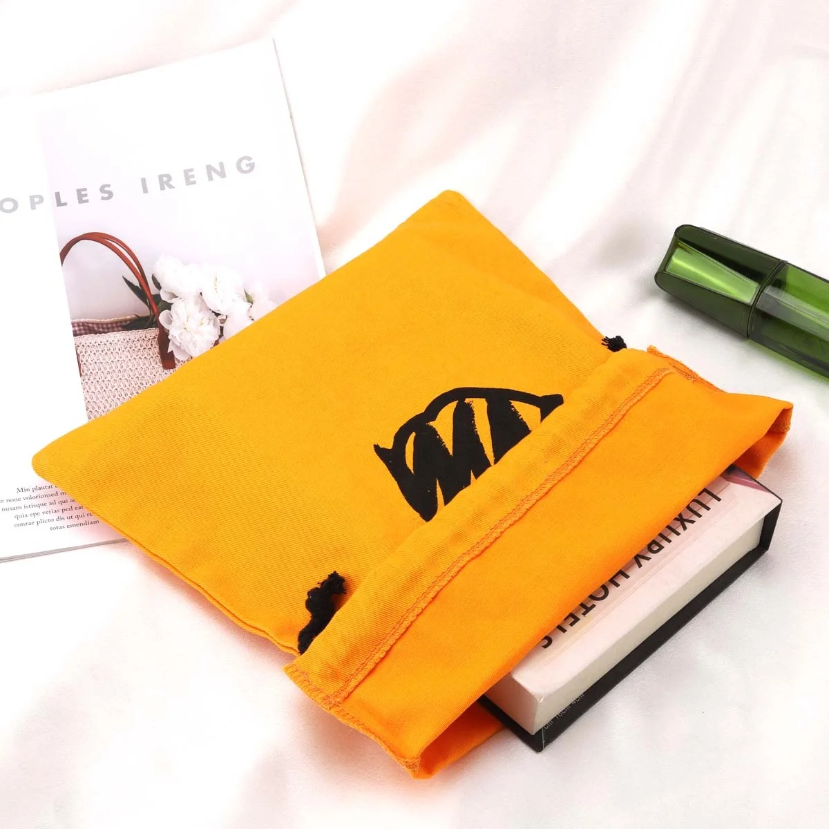 Recyclable Eco-friendly Cotton Twill Drawstring Gift Bag Dust Pouch Custom Logo Printed Wholesale Soild Muslin Shoe Pouch