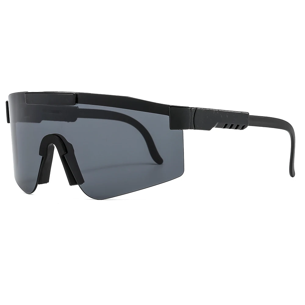  Hot Sale Fashion Cycling Sunglasses UV400 Protection Double Wide Mirror Flat Top Custom Logo Oversize Sport 2021