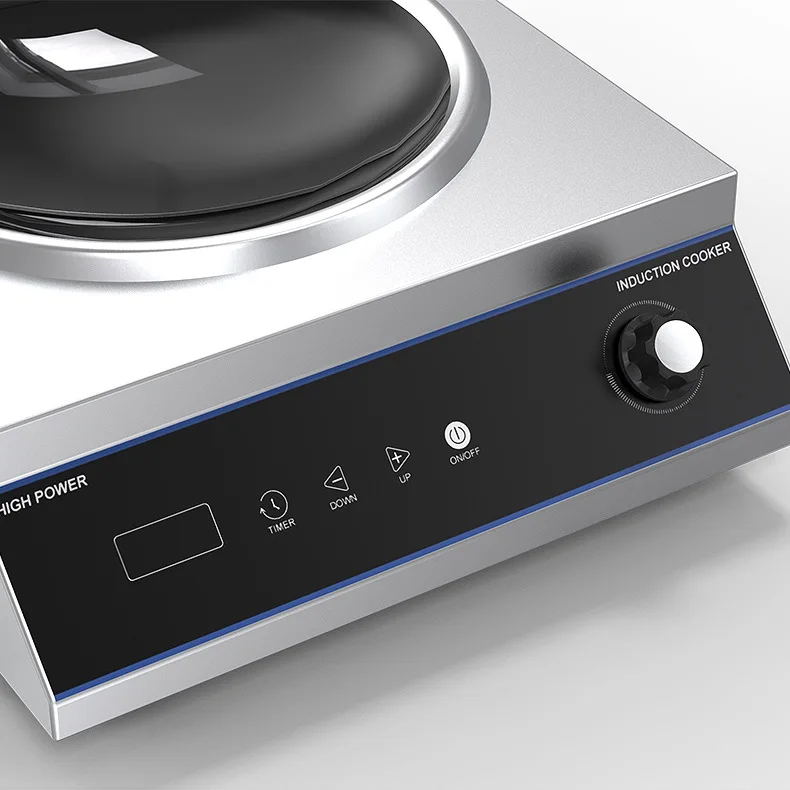 New Design 5000W High-Power Induction Cooker Single Burner Convex Surface Panel Touch Screen Stir-Frying 22nd Generation Kitchen