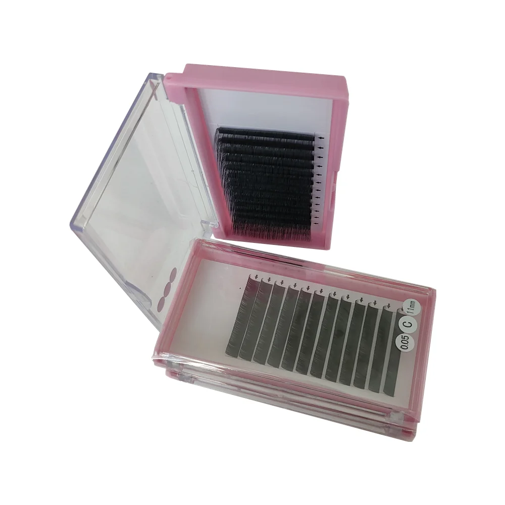 C D CC DD L J Super Soft PBT Fiber Volume Fans Silk Eyelash Extension High Quality Natural Long 0.06-0.25 Mm Hand Made 10 Pcs
