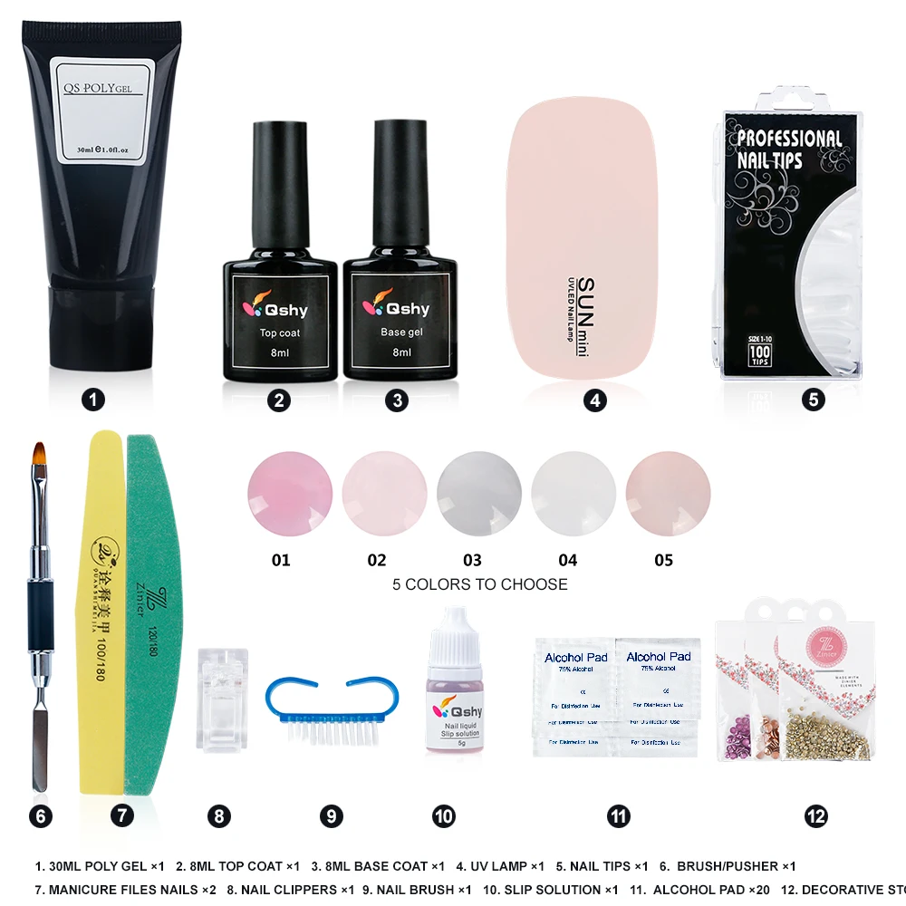 Gs-1 New Arrival Free Samples Custom Quick Lamp Jelly Gel 30ml Nails Polish Extension Full Beauty Acrylic Nail Set Poly Gel Set