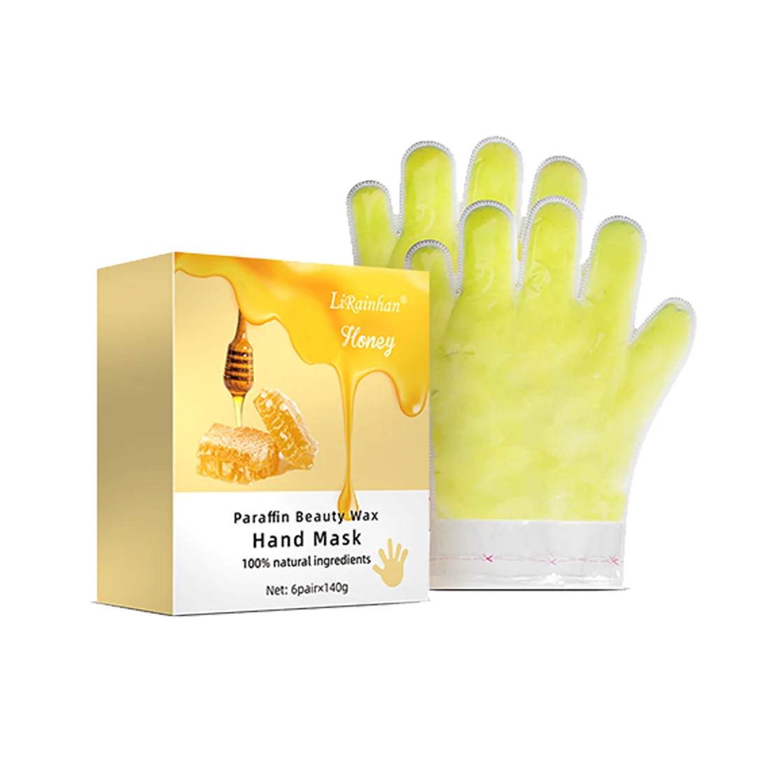 Organic Paraffin Hand Treatment SPA Gloves Therapeutic Deep Moisturization Dry Skin Whitening Relaxing Effects Main Turmeric AHA