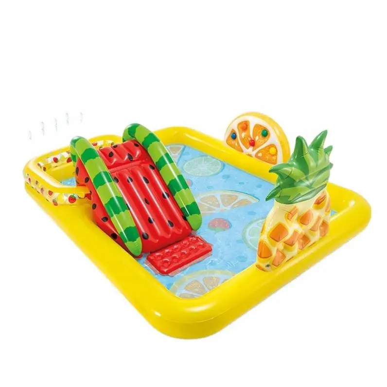 
 2021 xsue INTEX57158 летние забавные водные игрушки надувные Фрукты Ананас Дизайн игровой центр детский слайд бассейн  