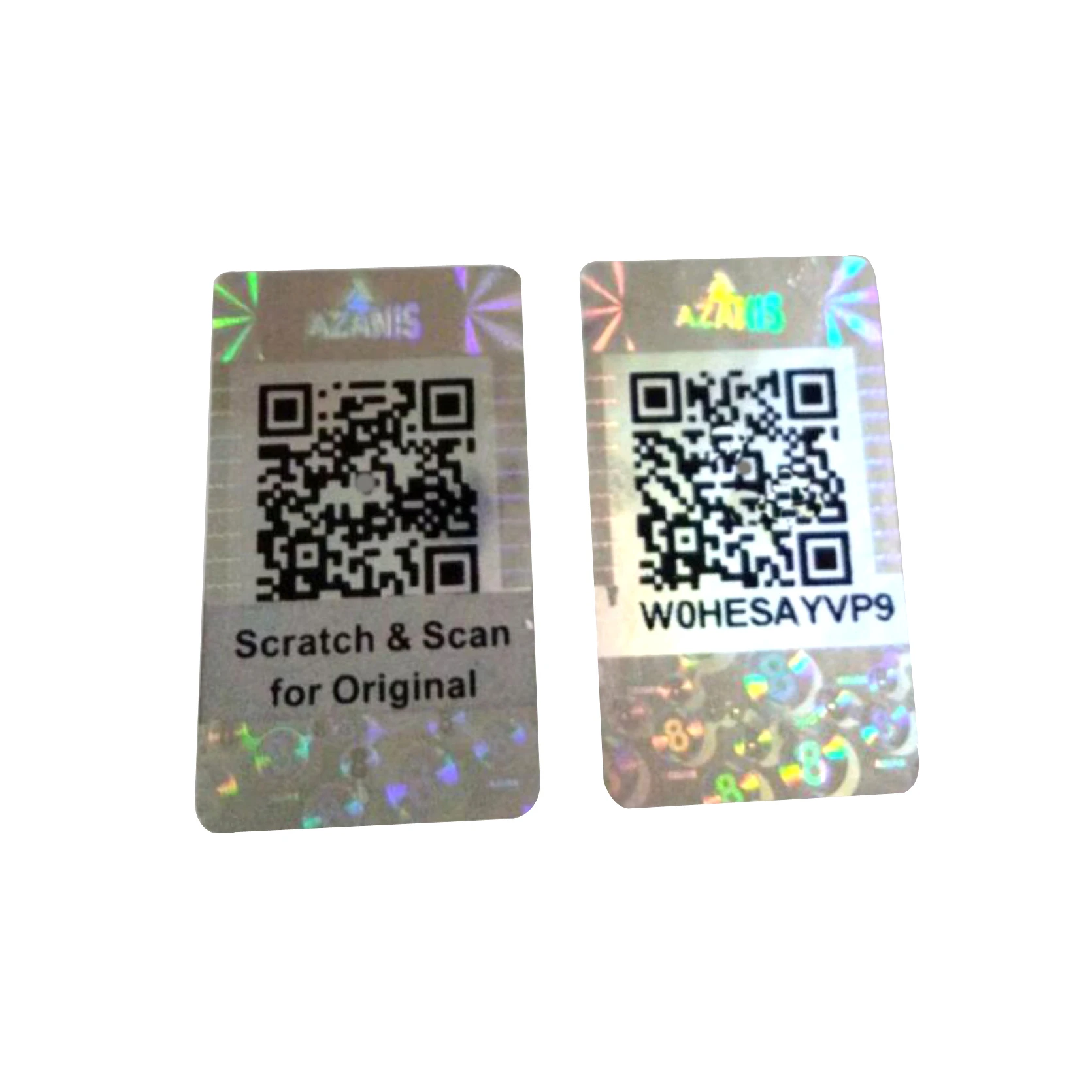 Random QR code variable scratch numbers custom 3D hologram laser sticker label