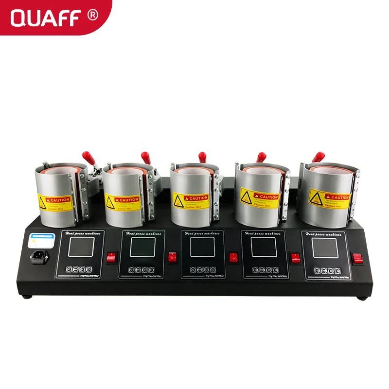 QUAFF cheap 5 Mug press machines for sublimation mug heat transfer printing T shirt