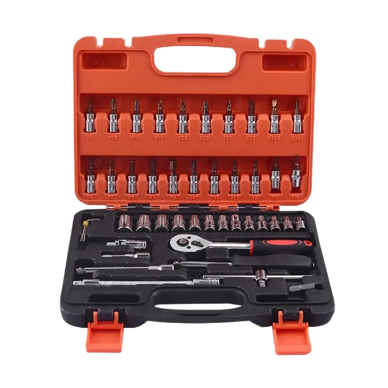 sale new 46PCS 53PCS 1/4 socket wrench set Cr-V Steel Combination Wrench Socket Set SAE Metric combination set other hand tools