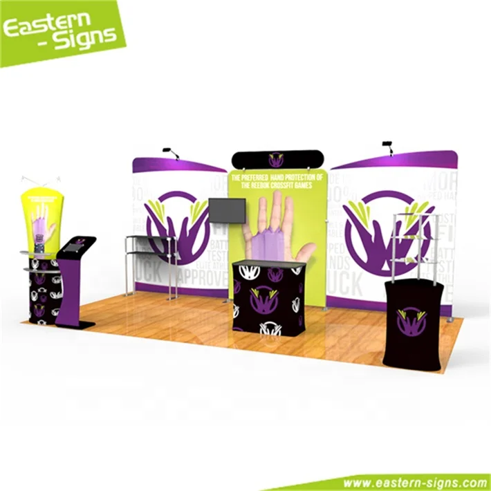 Modern aluminum trade show display quick set up free standing 3x6 exhibition booth and stall