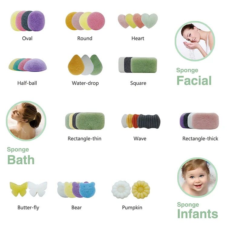 Bebevisa Gently Exfoliates Deeply Moisturizes All Skin Types Facial Konjac Sponge