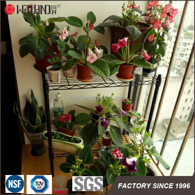Adjustable Garden Greenhouses Metal Planter Shelf For Green House Rack Customers