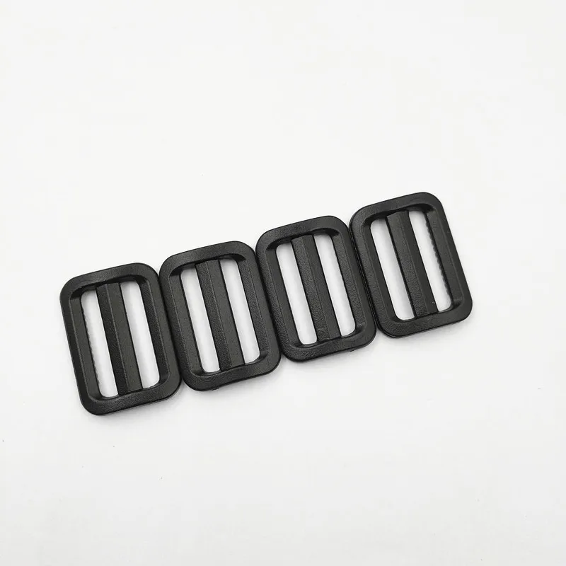 Black Adjustable Plastic Tri-Glide Slides Button Bulks for Webbing Fasteners Strap , Backpack, Webbing Triglides Slider Buckle