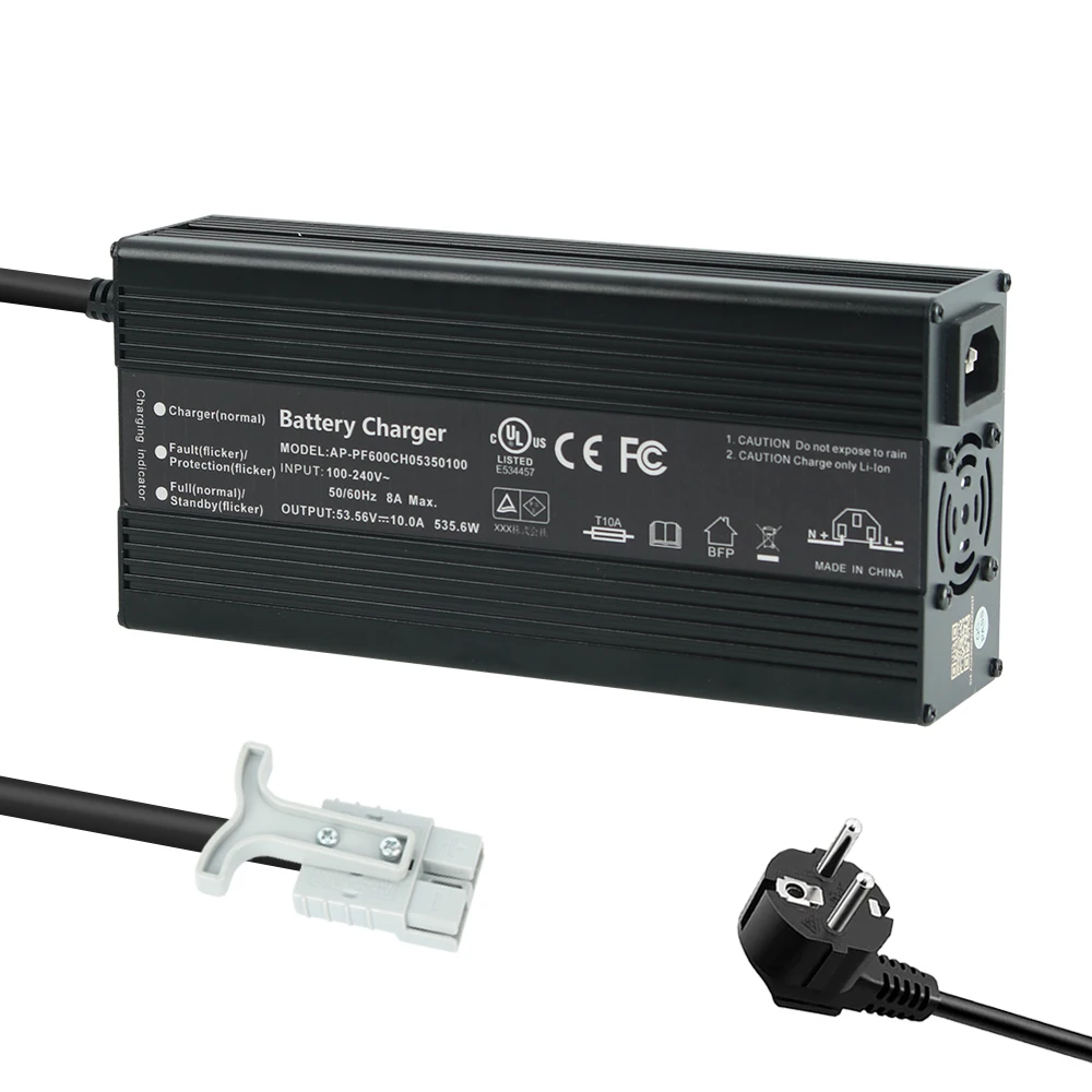 48v 54.6v 58.8v 10 Amp smart charger for Golf cart club car  Lead-acid battery LFP Battery pack NMC Lithium battery