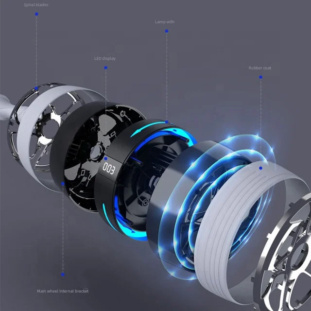 Multifunctional Digital Counter Abdominal Exercise Workouts Wheel  6 in 1 ab wheel roller kit machine