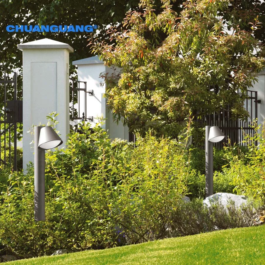 Aluminum Outdoor Bollard LED Lawn Light IP65 Waterproof Garden Lamp with Warm White CCT Energy Saving 220V Bronze Body