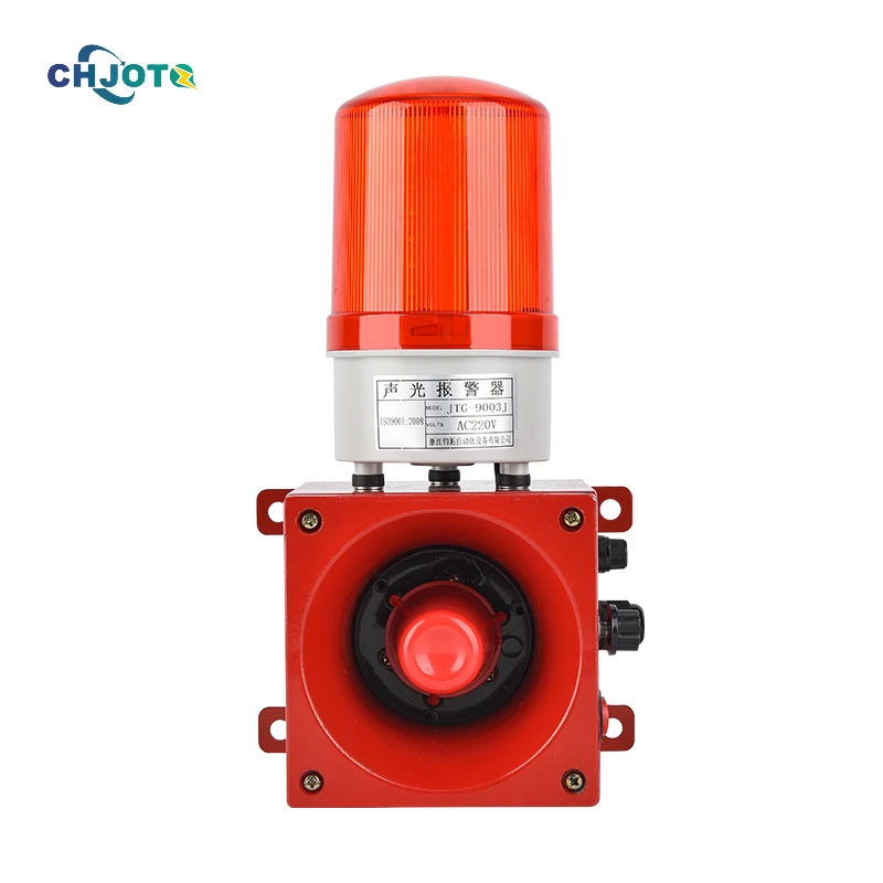 JTG-9001J Warning Securlty alarm system industrial audible and visual alarm siren with muti-frequency Flashing Light and Audio