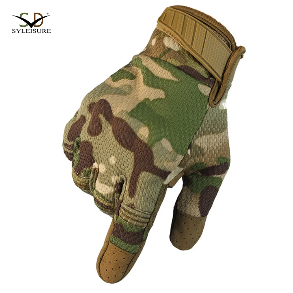 Camouflage Shock Resistant Full Finger Touch Screen Protective Gloves
