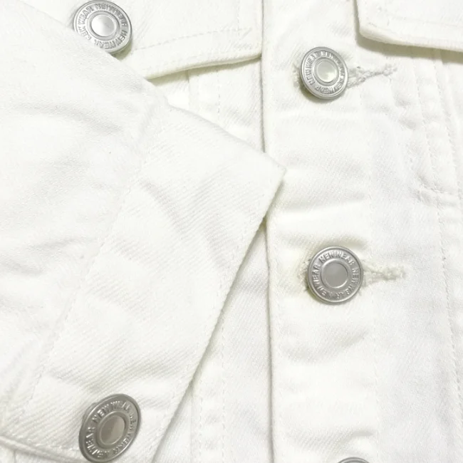 PHB 12324 pure color casual design fashion kids white jeans coat