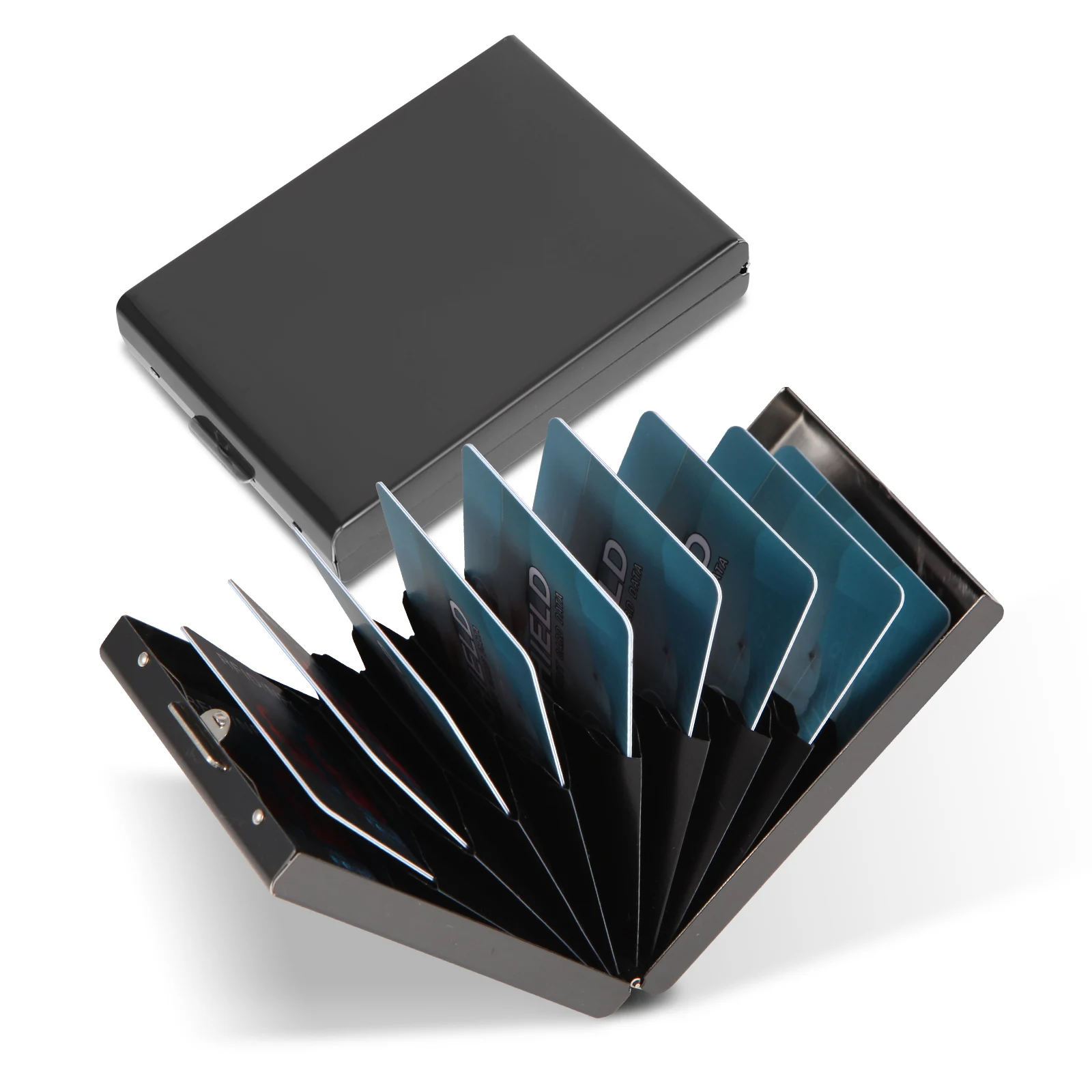 Large Size Stainless Steel Credit Card Case Metal Card Wallet ID Card Case With 10 Slots RFID Blocking Cardholder