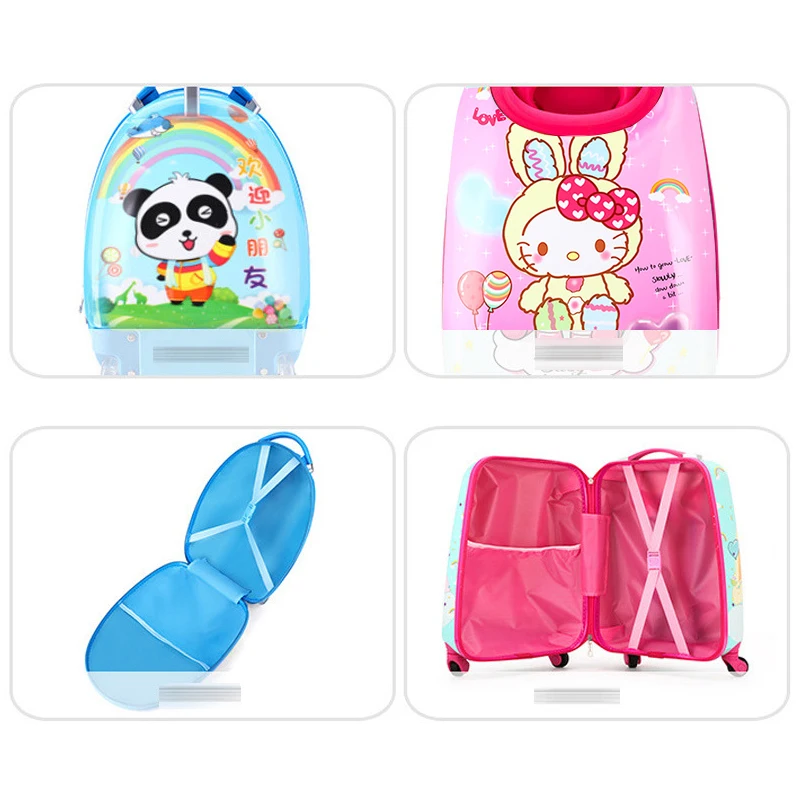 Hard-Sided Carry-On Travel Trolley Rolling Suitcase Spinner Luggage mini suitcase for kids for Kids-Blue