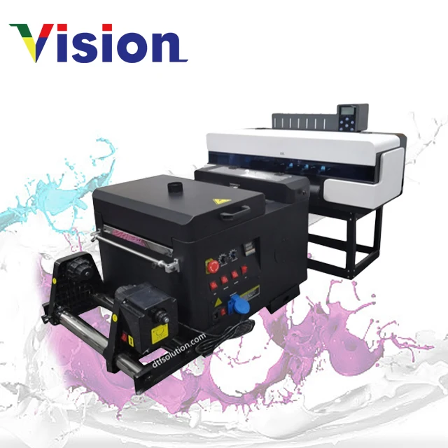 Vision новая модель A3 XP600 DTF принтер ПЭТ пленка футболка текстильная печатная машина с встряхиванием порошка