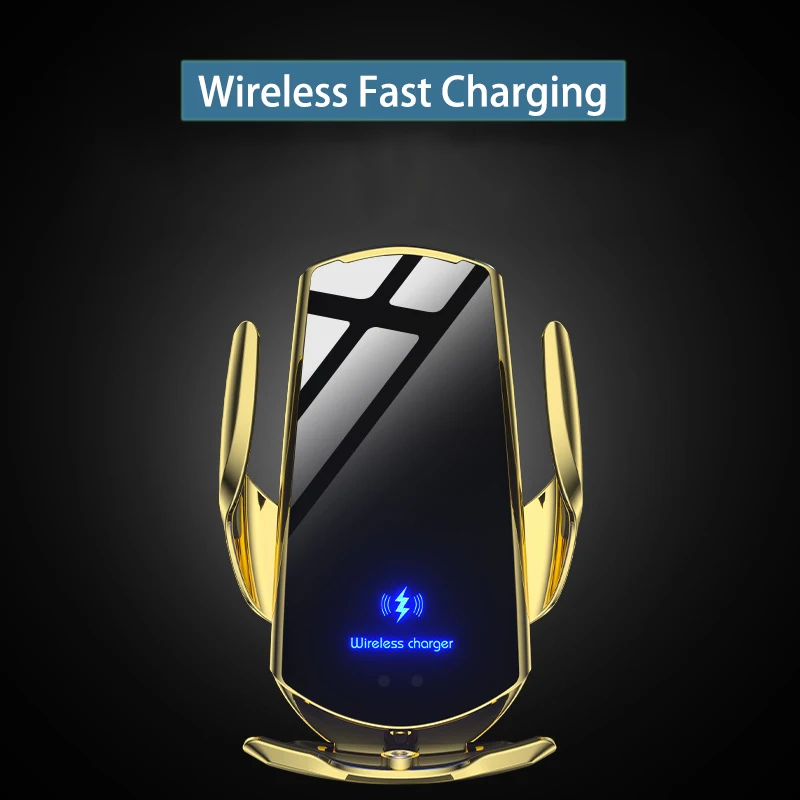 Intelligent Sensor Automatic Closing Magnetic Rotatable Car Mobile Phone Holder Fast Charging Wireless Charger