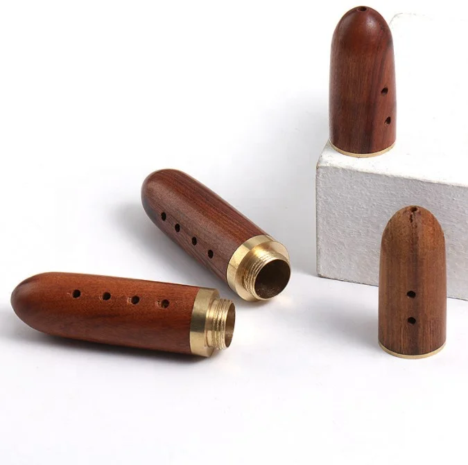 Деревянный держатель для зубочисток в форме пули с логотипом на заказ оптом