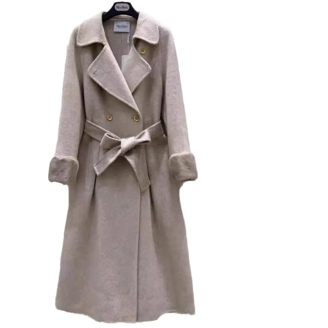 Customized logo 2024 Fall and winter new arrival High-end double-sided mink fur cashmere coat