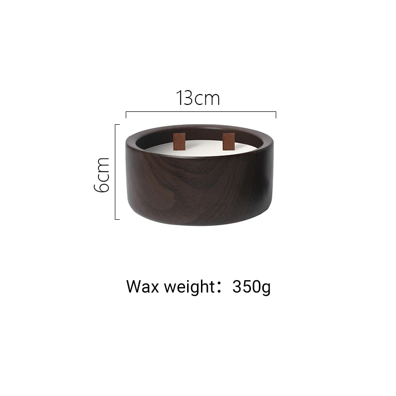 Nordic Walnut Wood Grain Simple Luxury Matte Ceramic Cement Concrete Fragrance Aroma Aromatherapy Scented Soy Wax Candle