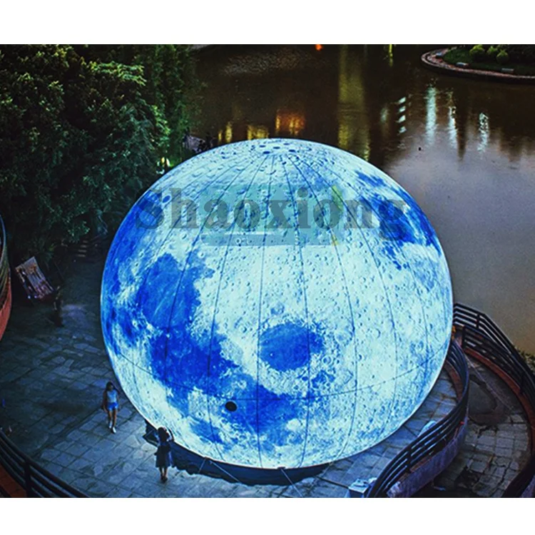 High Quality Large Lighting Inflatable Moon Globe Planet Ball for Decoration