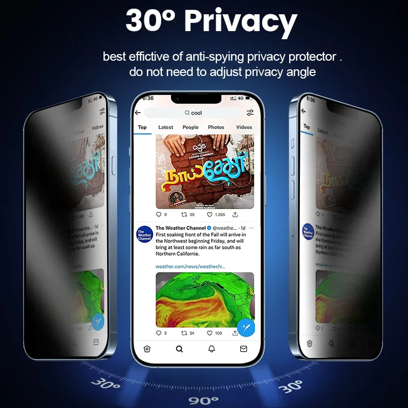 TPU 180*120mm ANTI-spy screen protector privacy hydrogel film black sheet for iphone HUAWEI XIAOMI