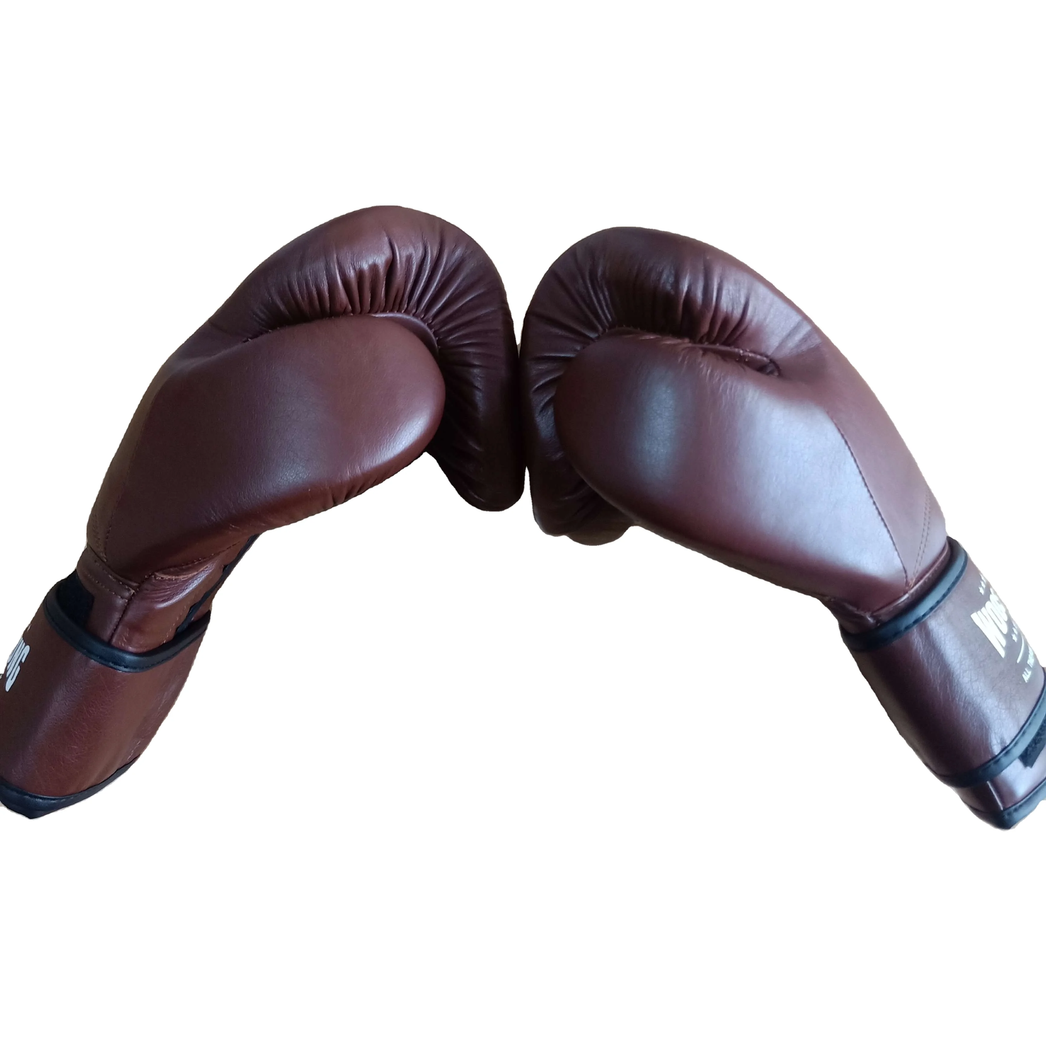 Sample free shipping WOOSUNG wholesale leather kick mma lace up custom logo boxing gloves