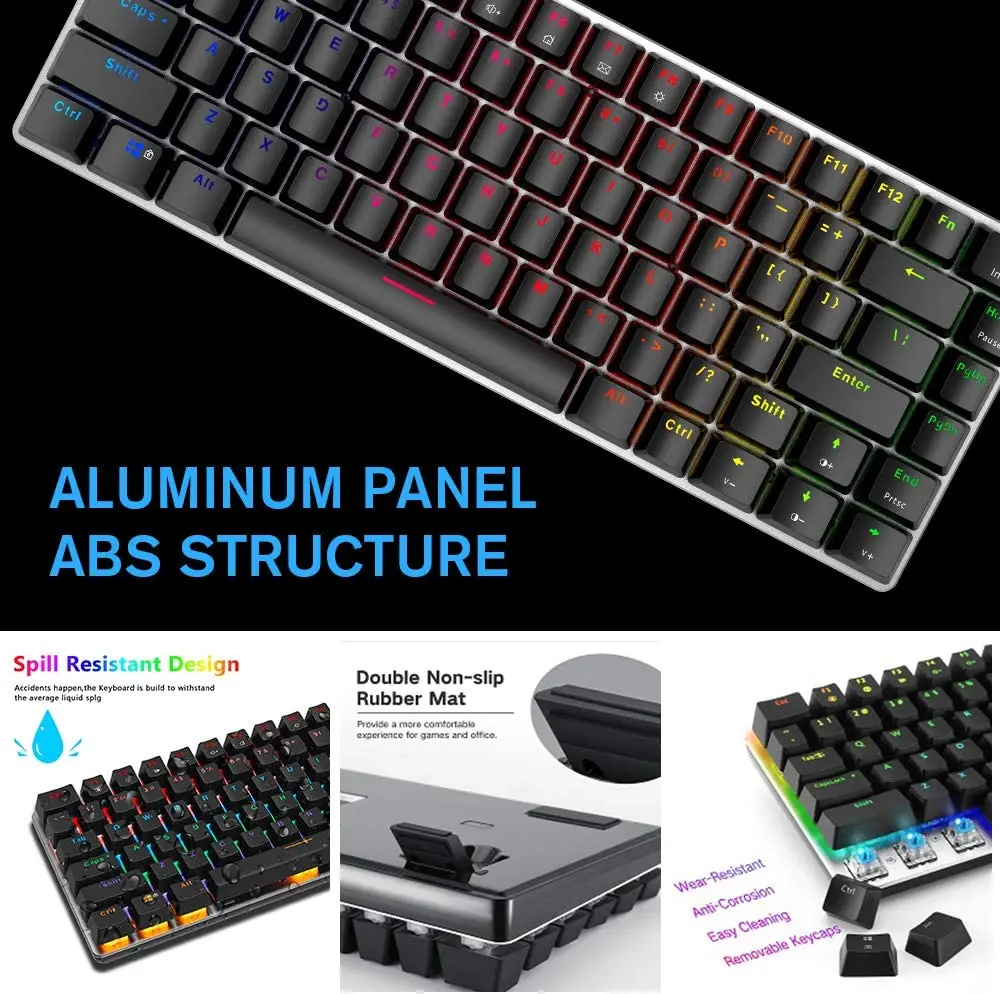 AJAZZ AK33 компактная 82 клавиши с защитой от привидения RGB подсветкой Механическая игровая клавиатура для Win PC