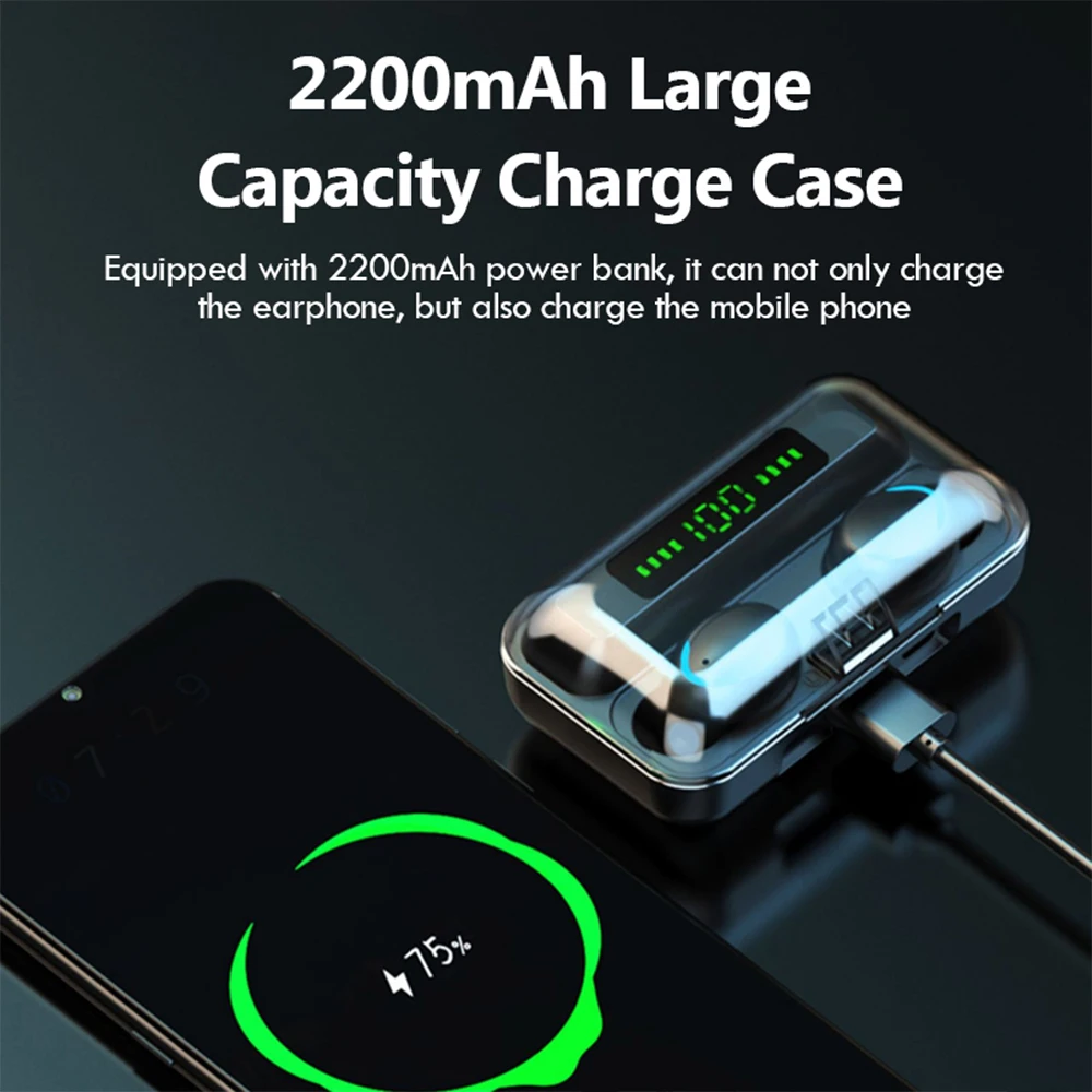 2 в 1 powerbank наушники fone de ouvido sem fio bt 5 0 hifi водонепроницаемые портативные спортивные беспроводные tws